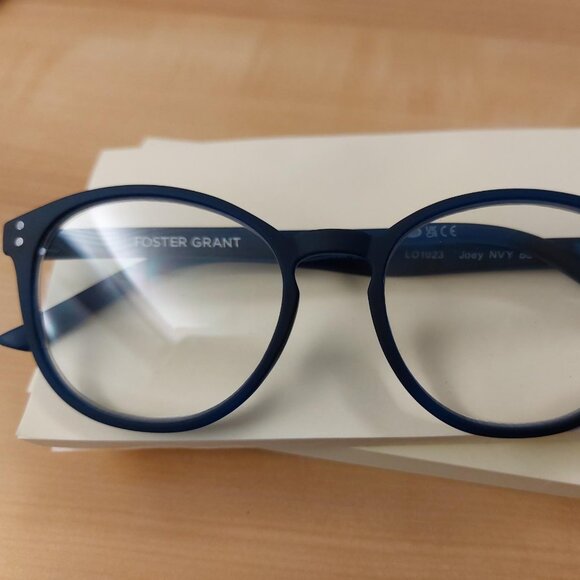 Simple Foster Grant Stylish Readers Reading Glasses NAVY LO1023 Joey 2 Powers - Picture 7 of 13